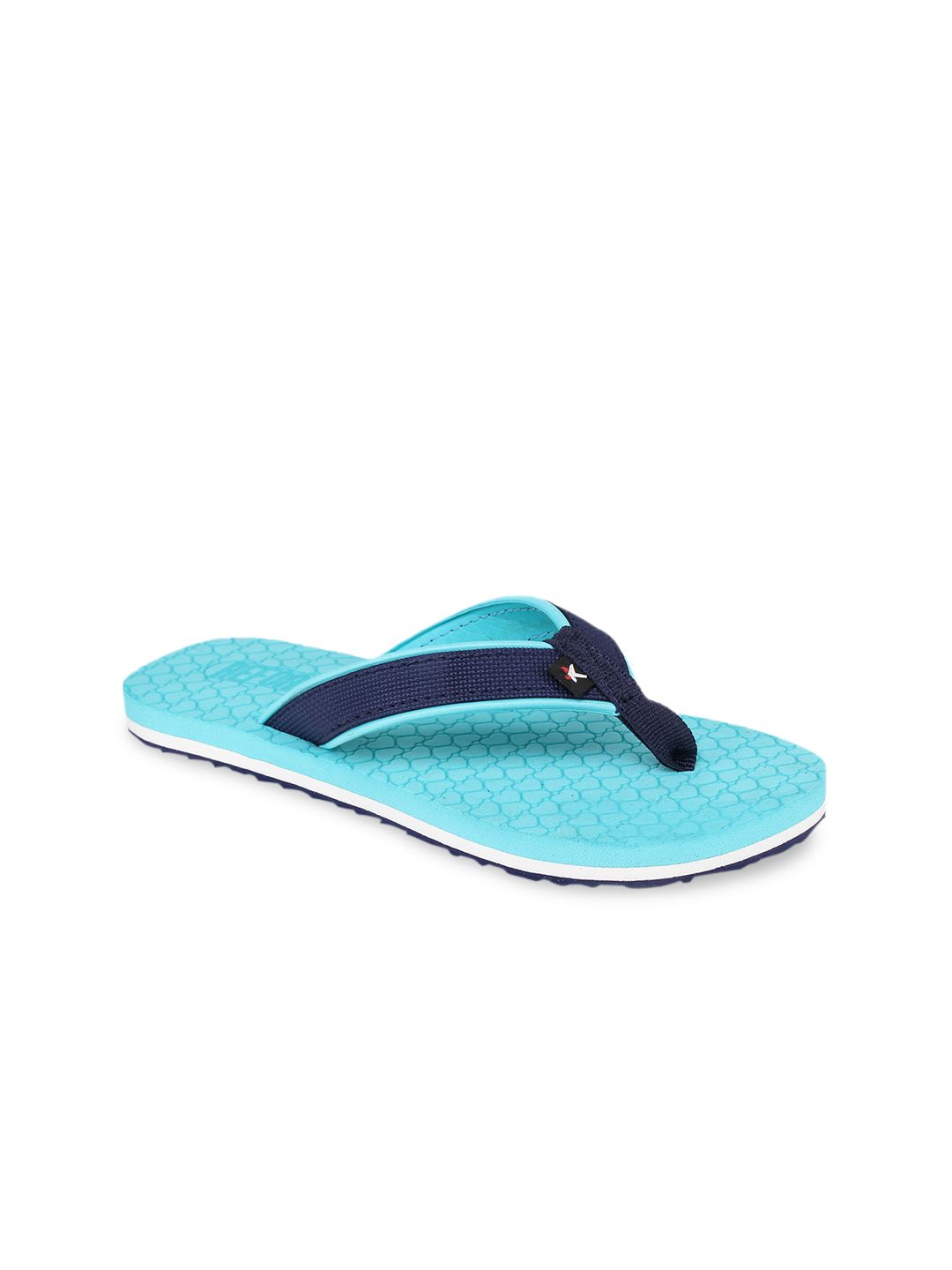 REFOAM Women Turquoise Blue Printed Thong Flip Flops Price in India