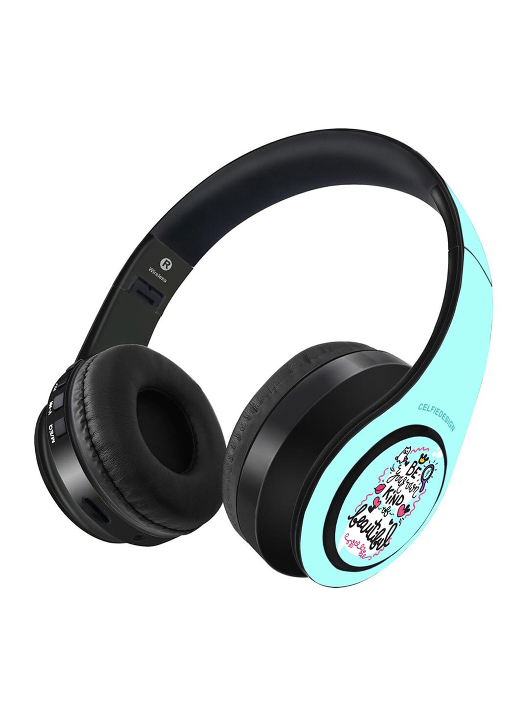 CelfieDesign Black Be Your Own Kind Of Beautiful Bluetooth On Ear Headphones with Mic Price in India