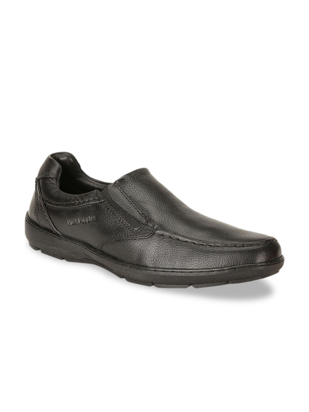 Hush Puppies Men Black Solid Leather Formal Shoes