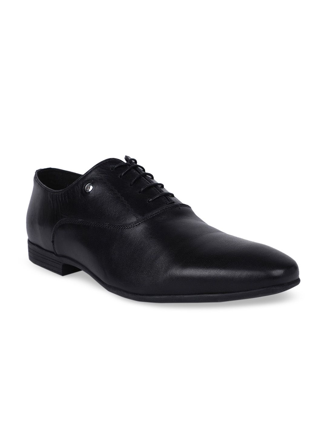 Hush Puppies Men Black Solid Leather Formal Oxford Shoes