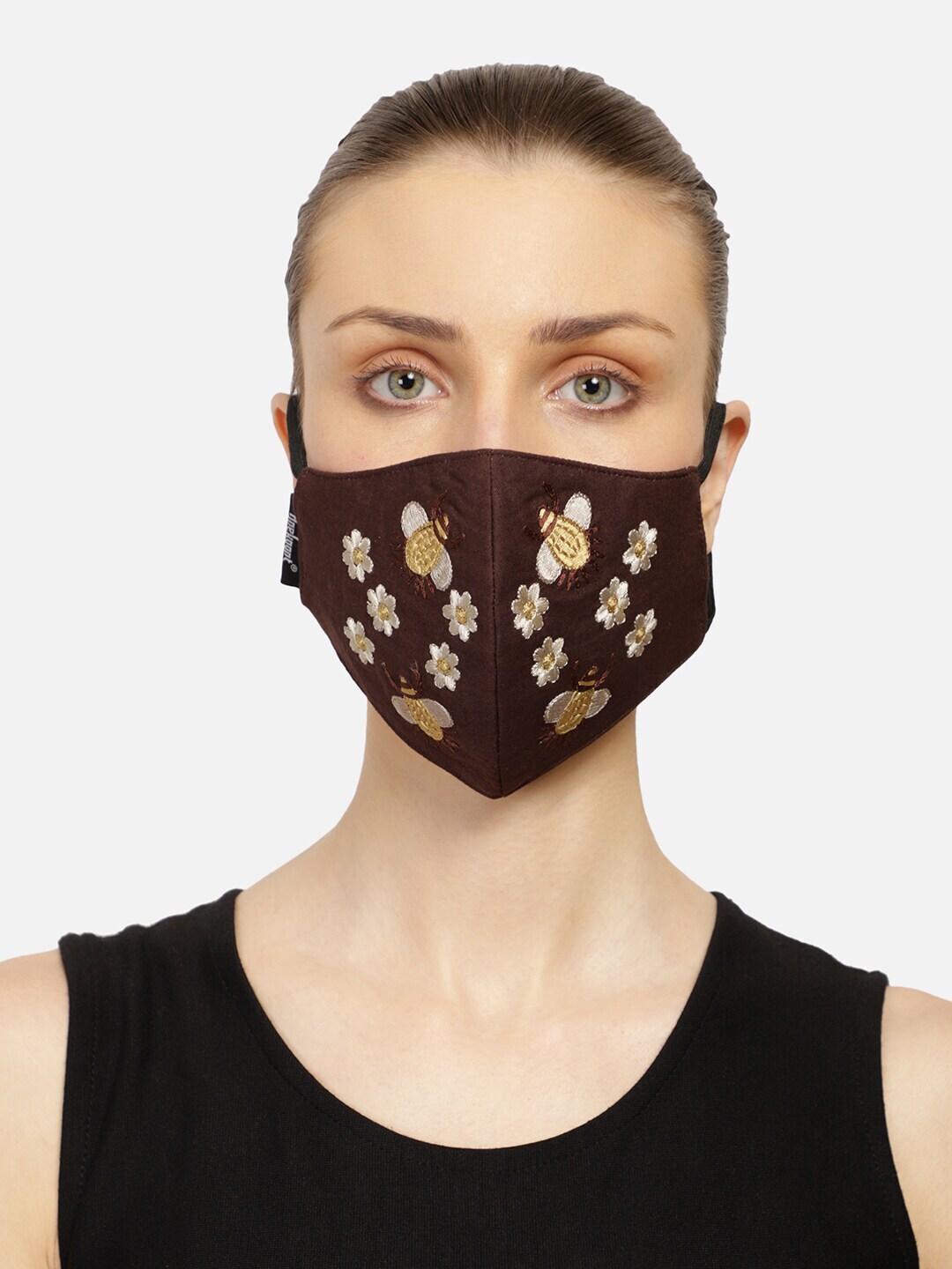 Anekaant Women Brown 3-Ply Reusable Outdoor Masks Price in India