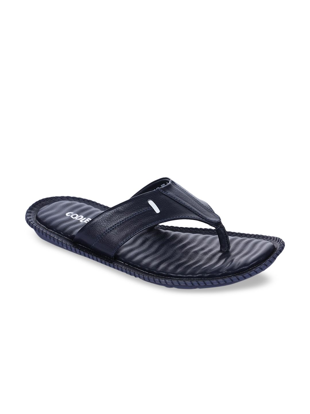 Liberty Men Navy Blue Solid Thong Flip-Flops