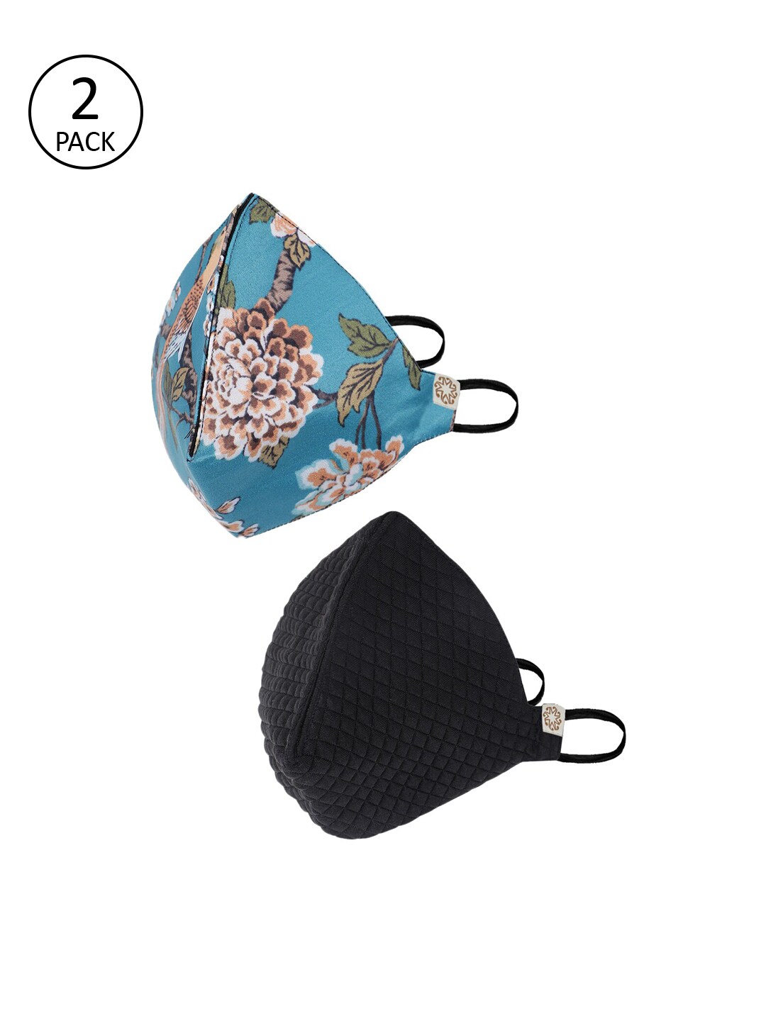 VASTRAMAY Unisex 2 Pcs 4-Ply Reusable Outdoor Fashion Masks With Fible Potli Bag Price in India