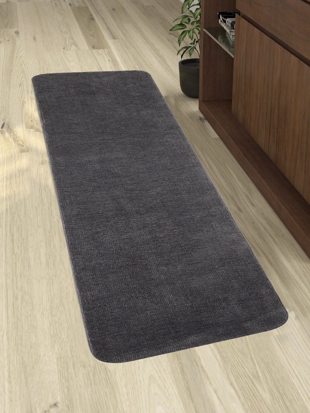 Saral Home Grey Solid Anti-Skid Floor Runner Price in India