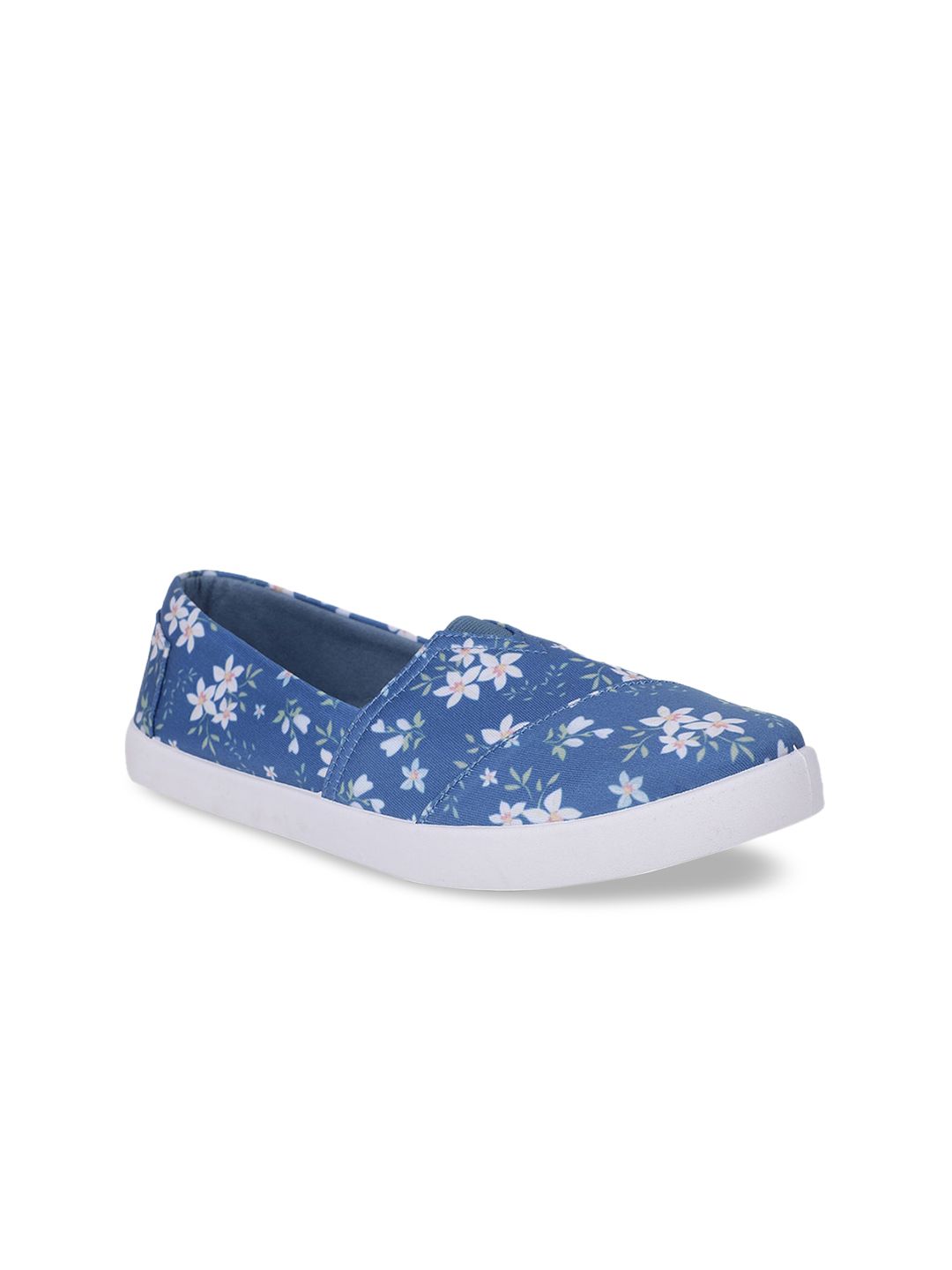 Bata Women Blue Floral Slip-On Sneakers Price in India