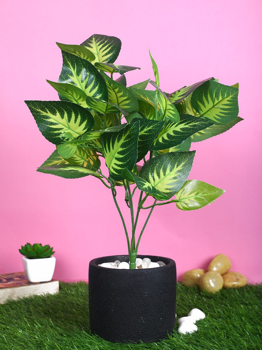 Pollination Yellow & Green Artificial Pothos Plant without Pot Price in India