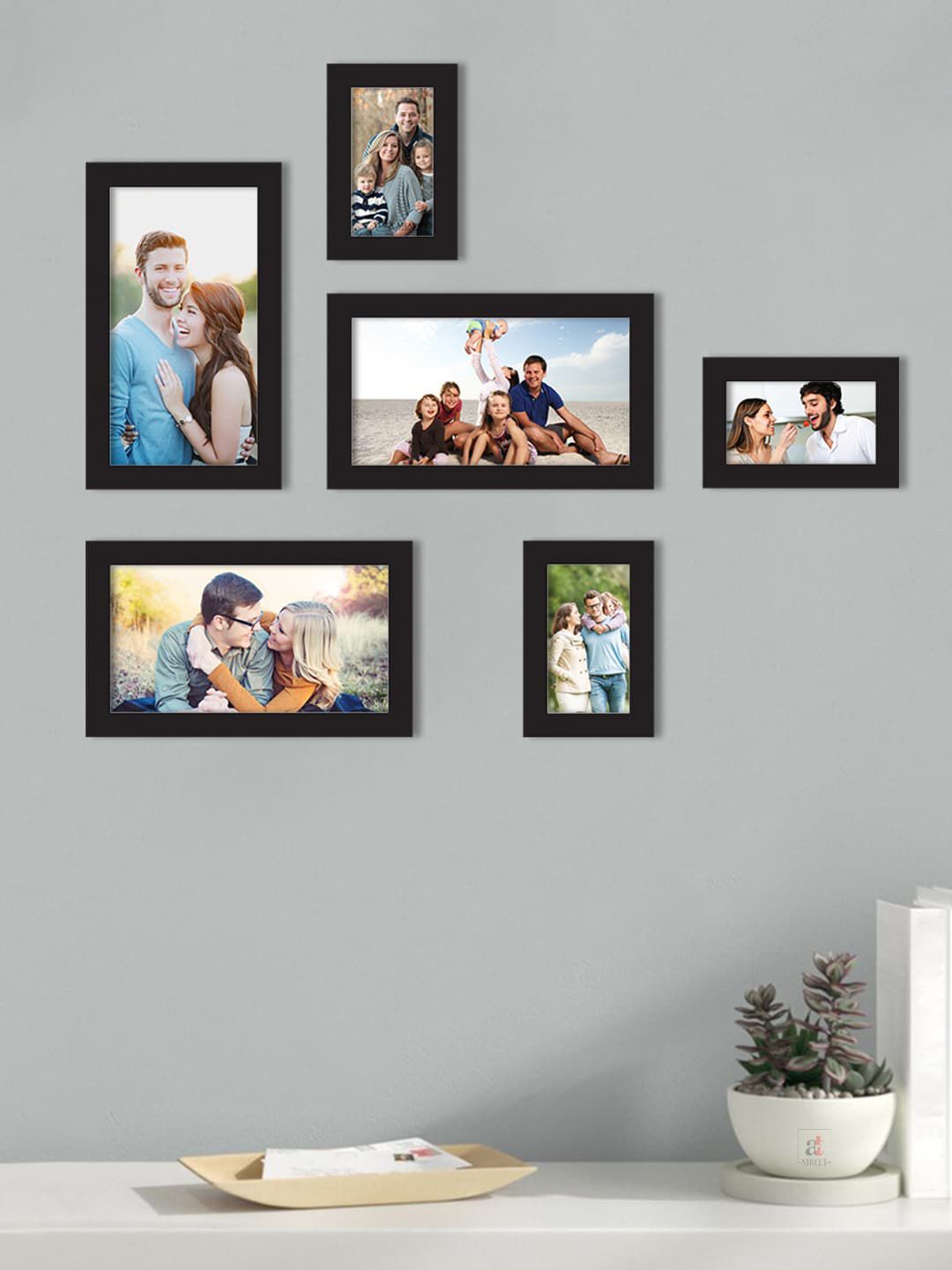 Art Street Set Of 6 Black Solid Individual Wall Photo Frames Price in India