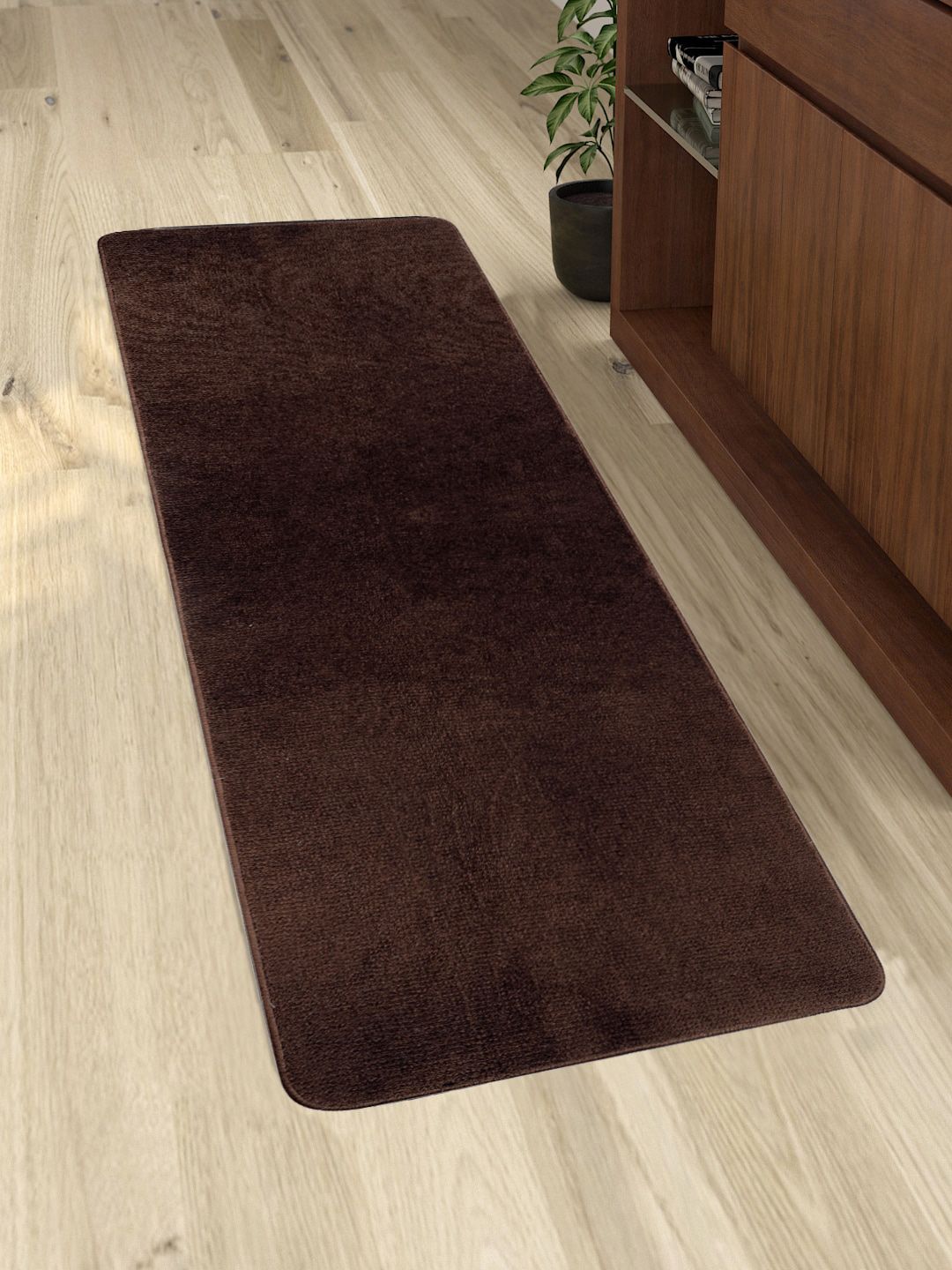 Saral Home Brown Solid Anti-Skid Floor Runner Price in India