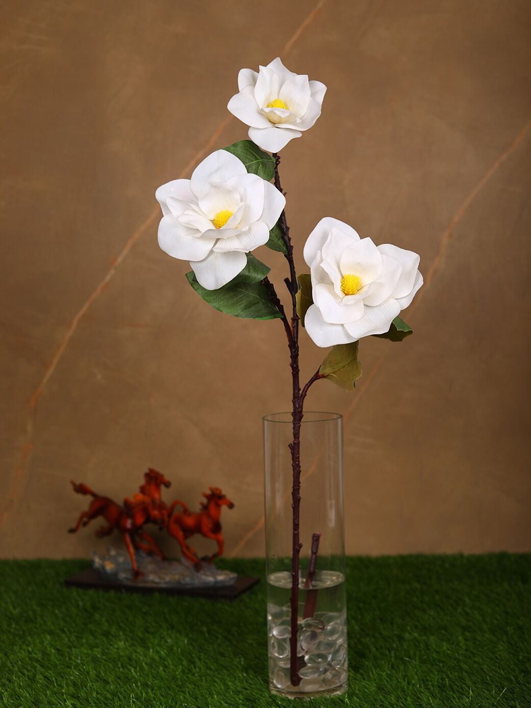 PolliNation White & Green Elegant Artificial Magnolia Flowers Price in India