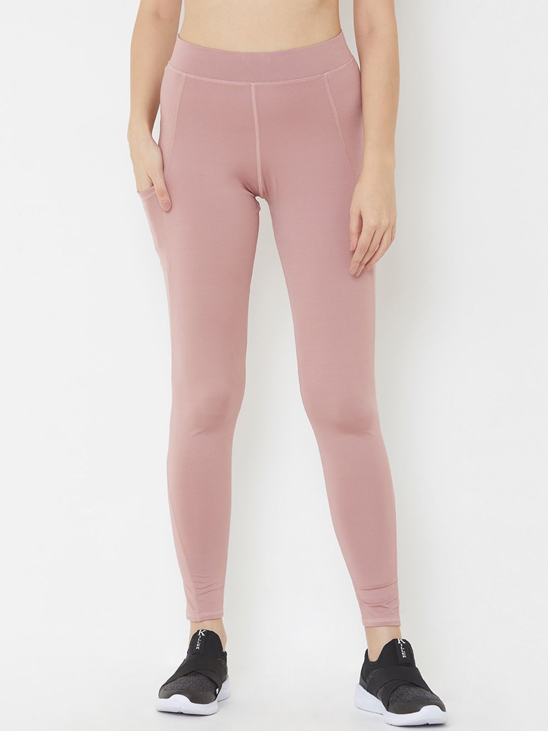 Sweet Dreams Women Pink Solid Gym Tights Price in India