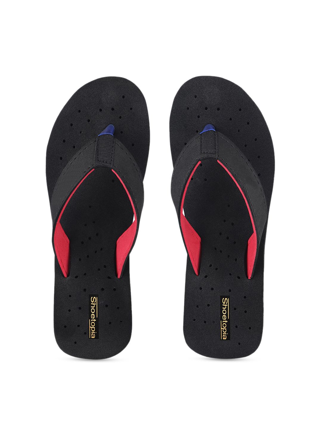 Shoetopia Women Black Solid Thong Flip-Flops Price in India