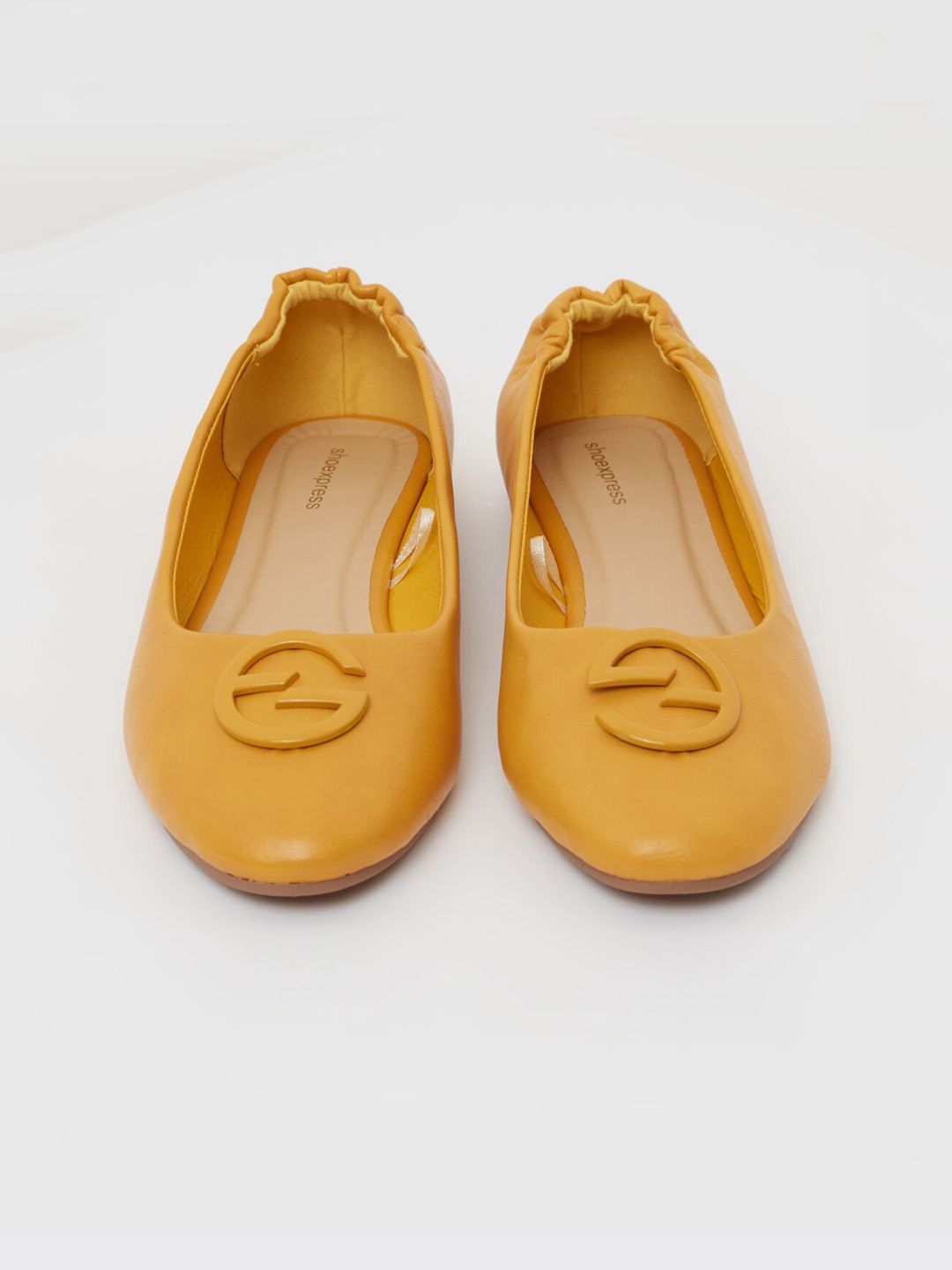 shoexpress Women Mustard Yellow Solid Ballerinas