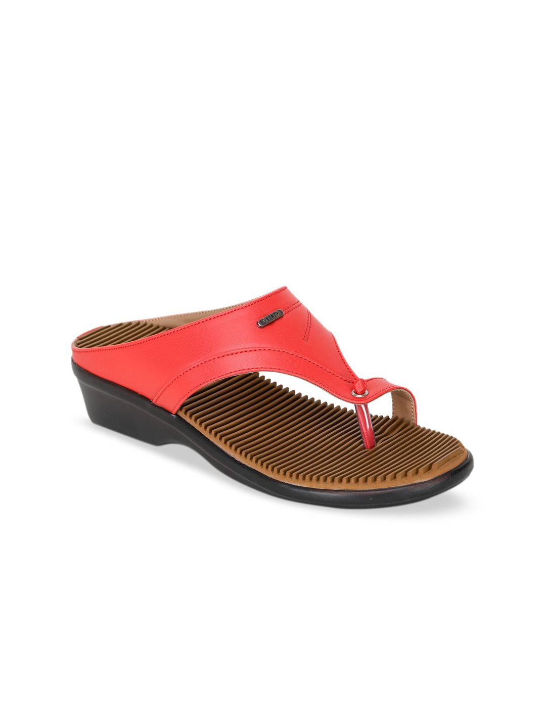 Liberty Women Red Solid Thong Flip-Flops Price in India