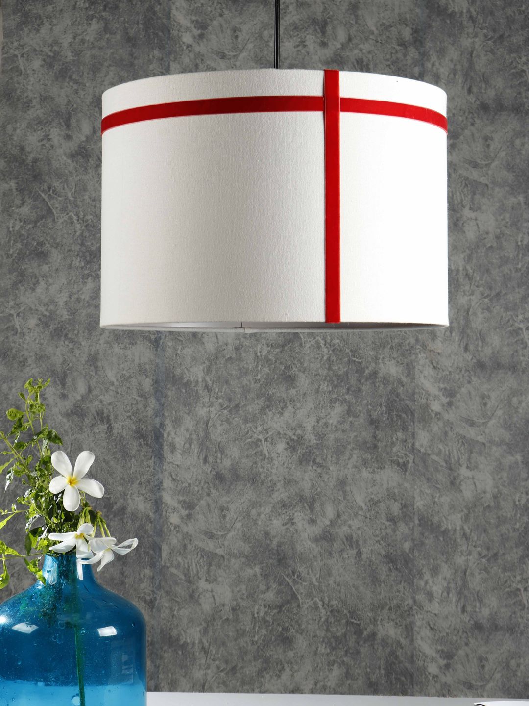 Grated Ginger White & Red Solid Handcrafted Hanging Light Price in India