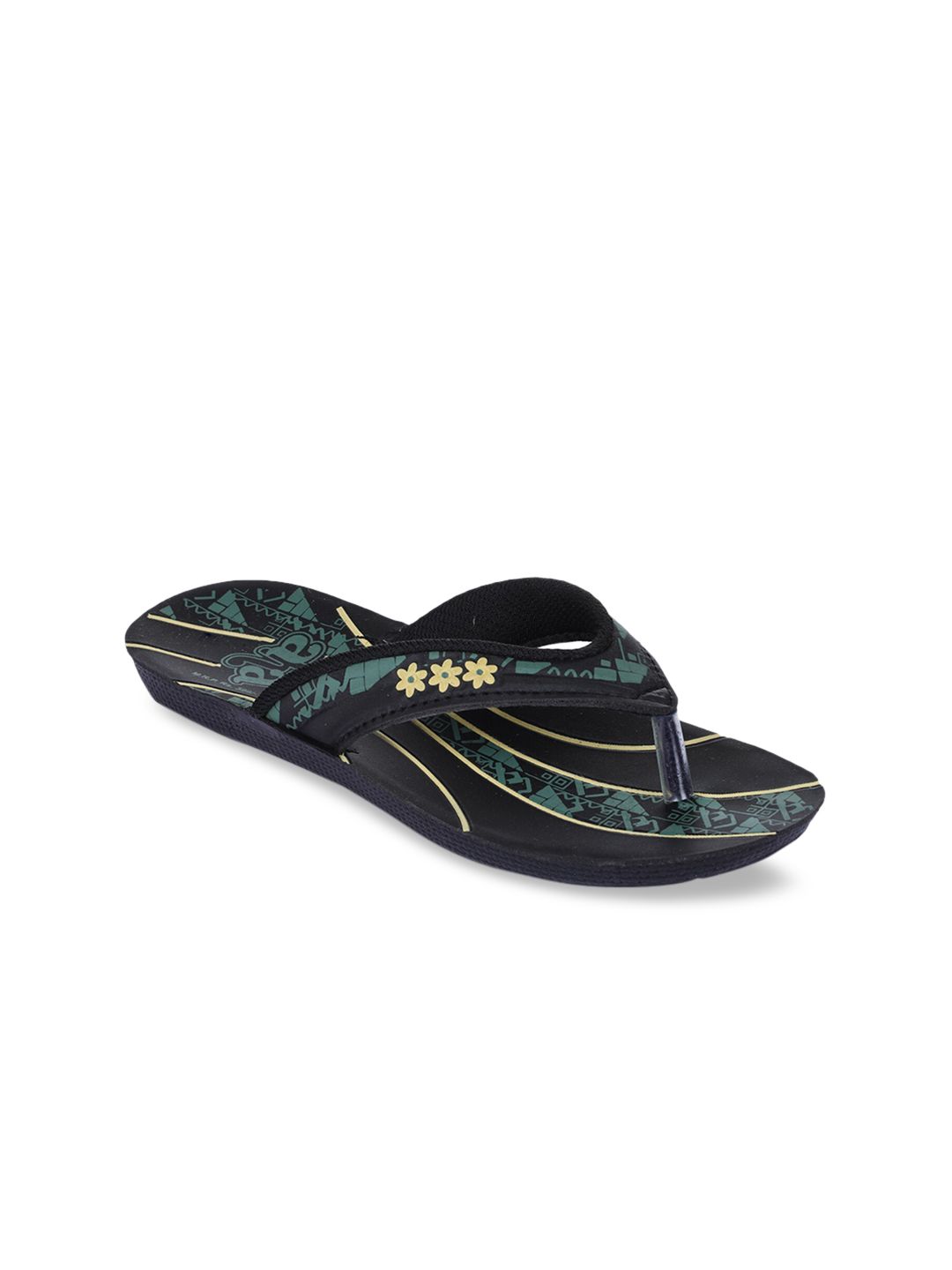 Liberty Women Black Solid Thong Flip-Flops Price in India