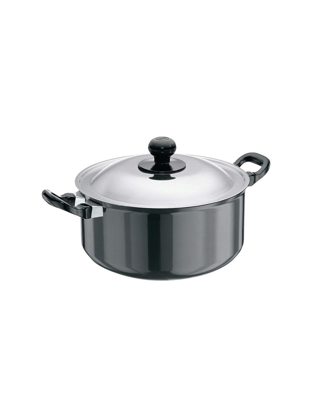 Hawkins Black & Silver-Toned Futura Nonstick Cook-N-Serve 5 Litres Stewpot With Lid Price in India