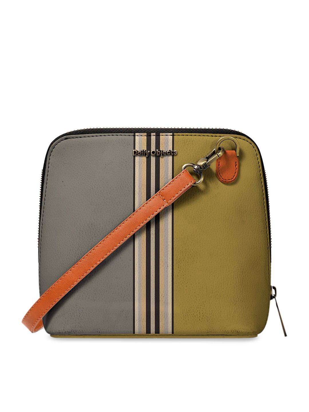 DailyObjects Green & Grey Colourblocked Sling Bag Price in India