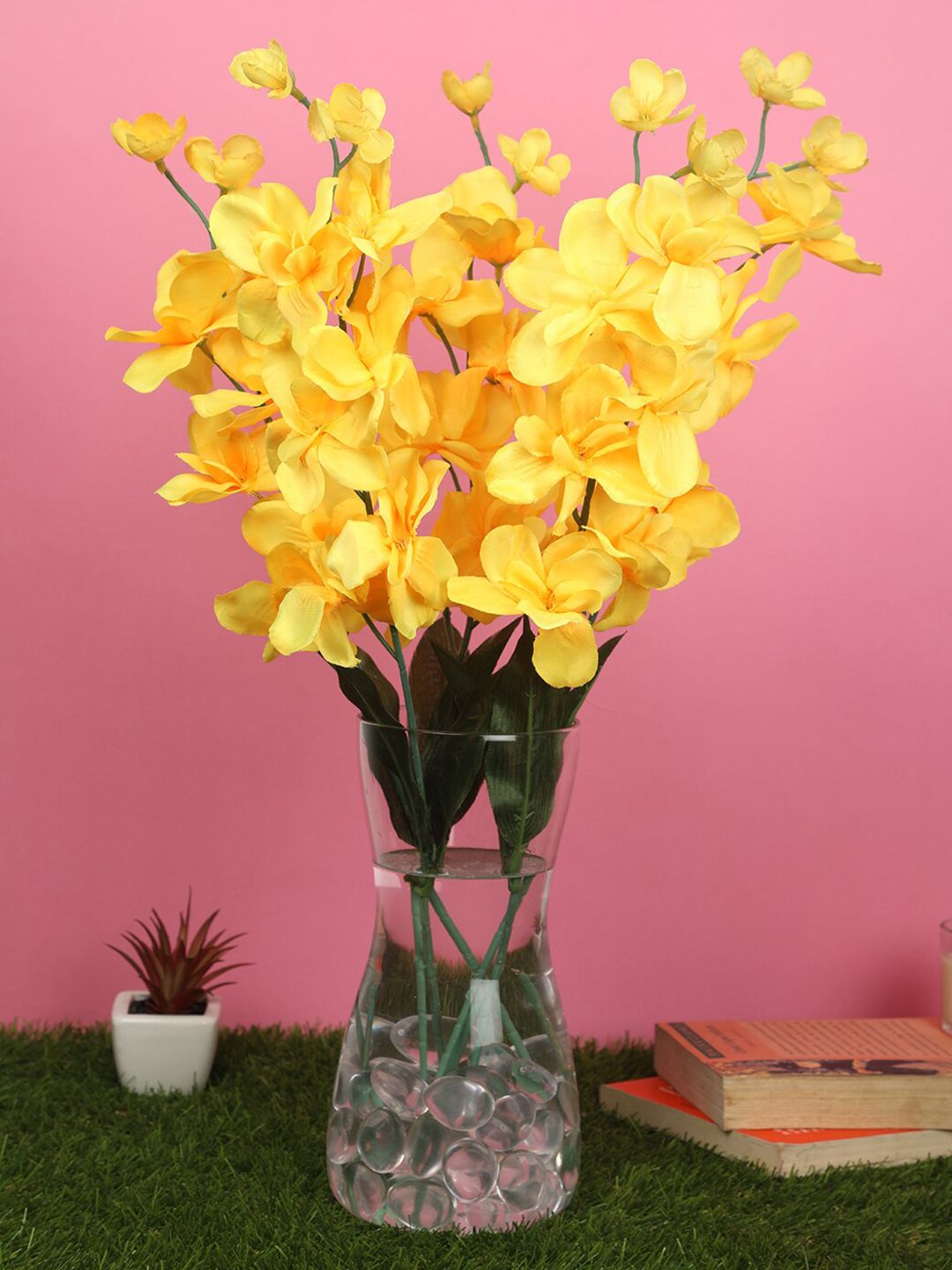 PolliNation Yellow Artificial Bunch For Decor without Pot Price in India