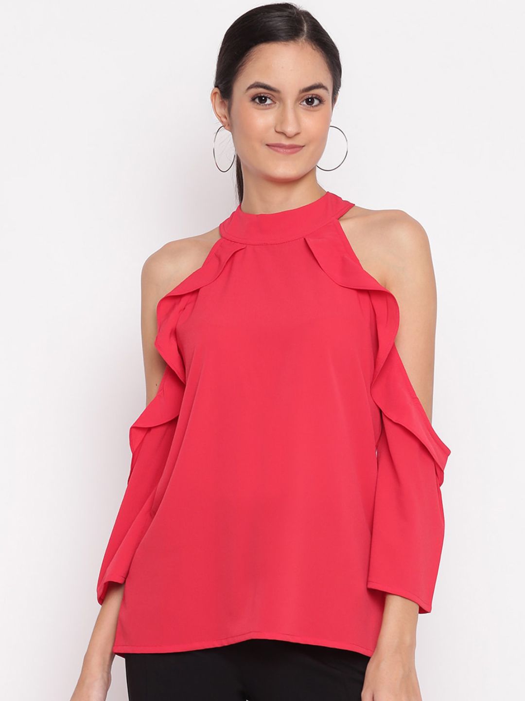 TRENDY DIVVA Women Red Solid Top