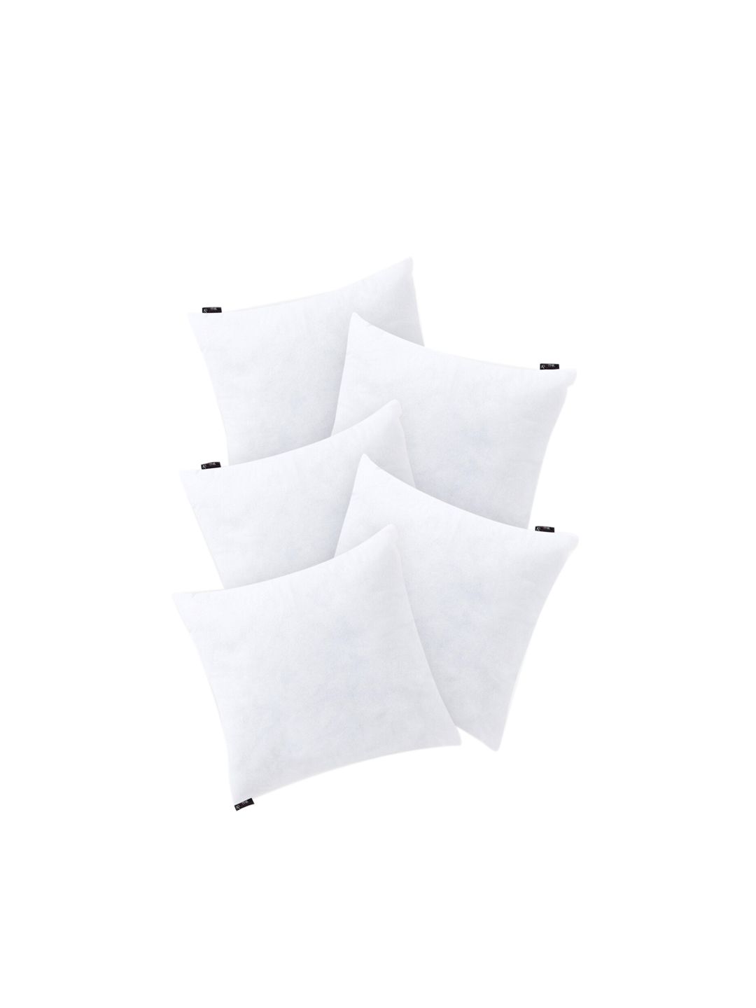 KLOTTHE Set Of 5 White Solid Square Cushions Price in India