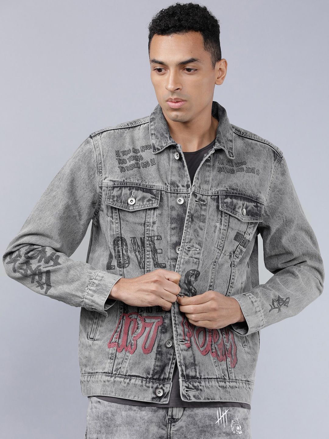 Buy LOCOMOTIVE Men Washed Denim Trucker Jacket - Jackets for Men