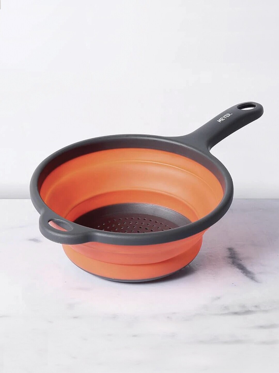 MEYER Orange & Black Collapsible Vegetable & Fruit Colander Strainers With Single Handle Price in India