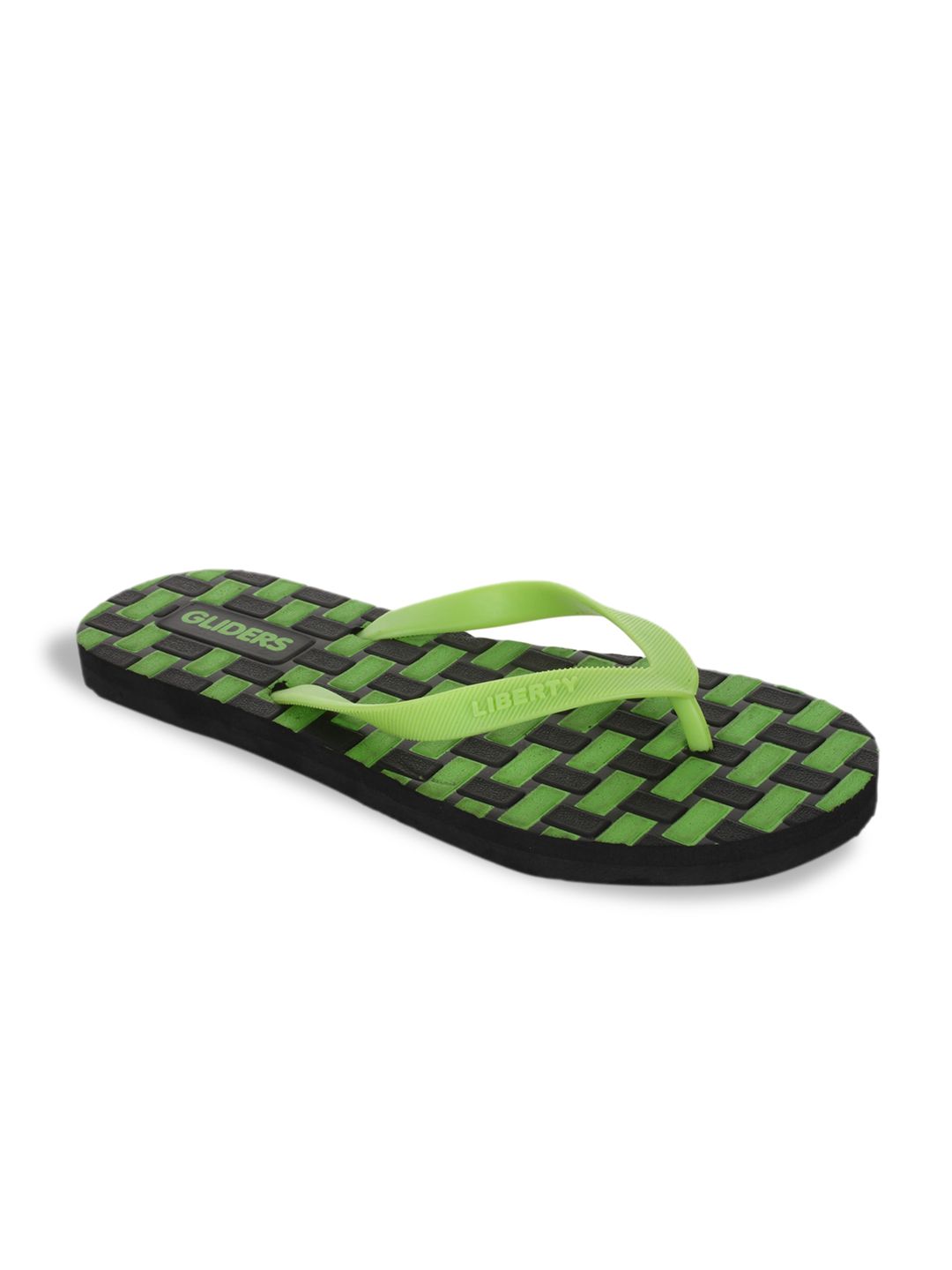 Liberty Women Green Printed Thong Flip-Flops Price in India