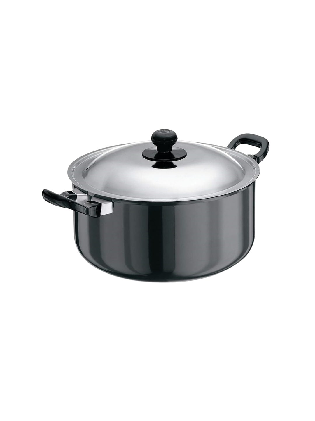 Hawkins Black & Silver-Toned Futura Hard Anodised Cook-N-Serve Stewpot With Stainless Steel Lid 5 Ltr Price in India