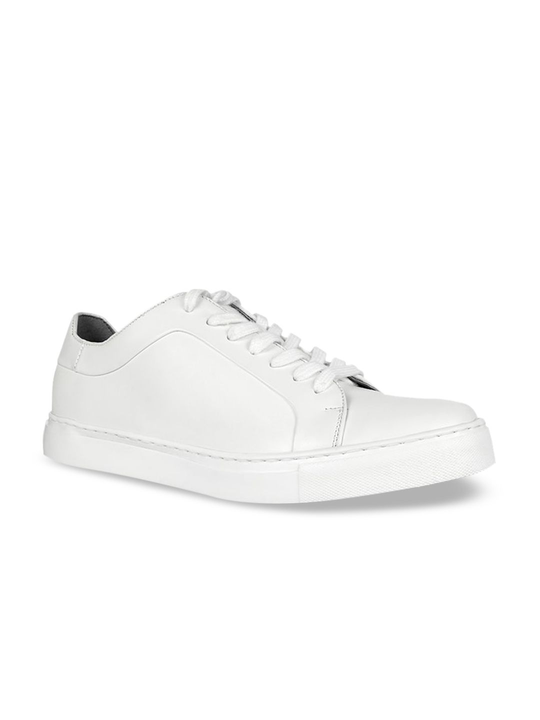 Kenneth Cole Men White Leather Sneakers