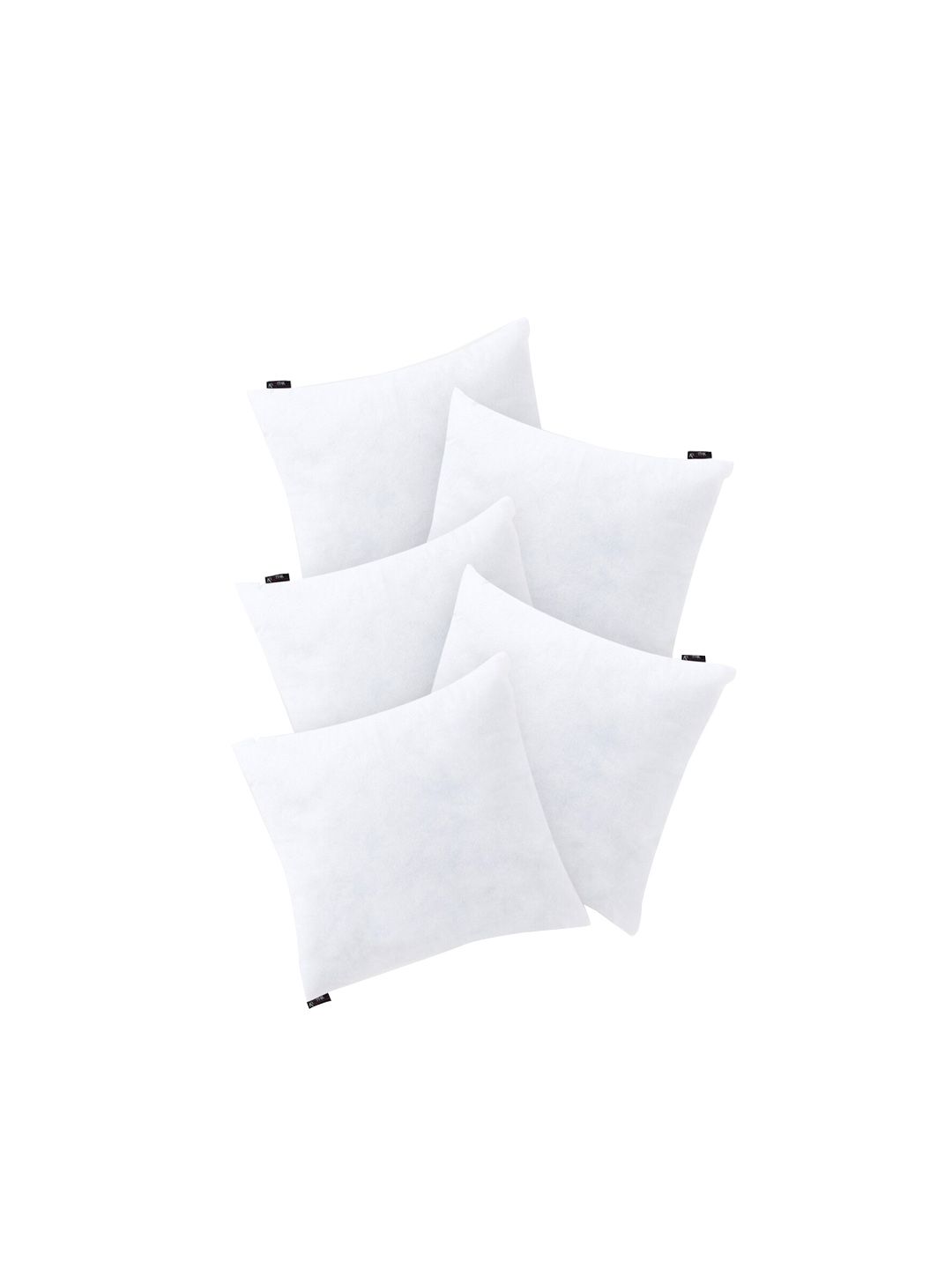 KLOTTHE Set Of 5 White Solid Square Cushions Price in India