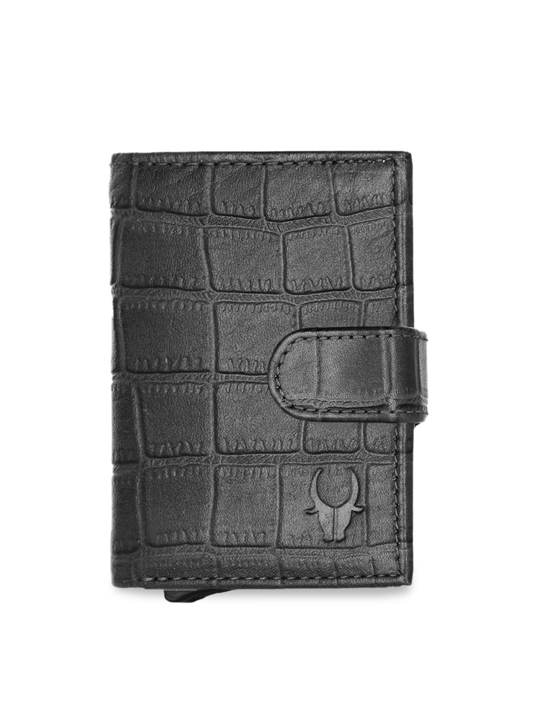 WildHorn Unisex Black Textured Card Holder Price in India