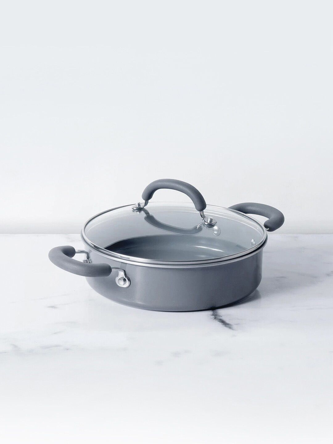 MEYER Grey Anzen Ceramic Coated Cookware 24cm Sauteuse With Lid Price in India