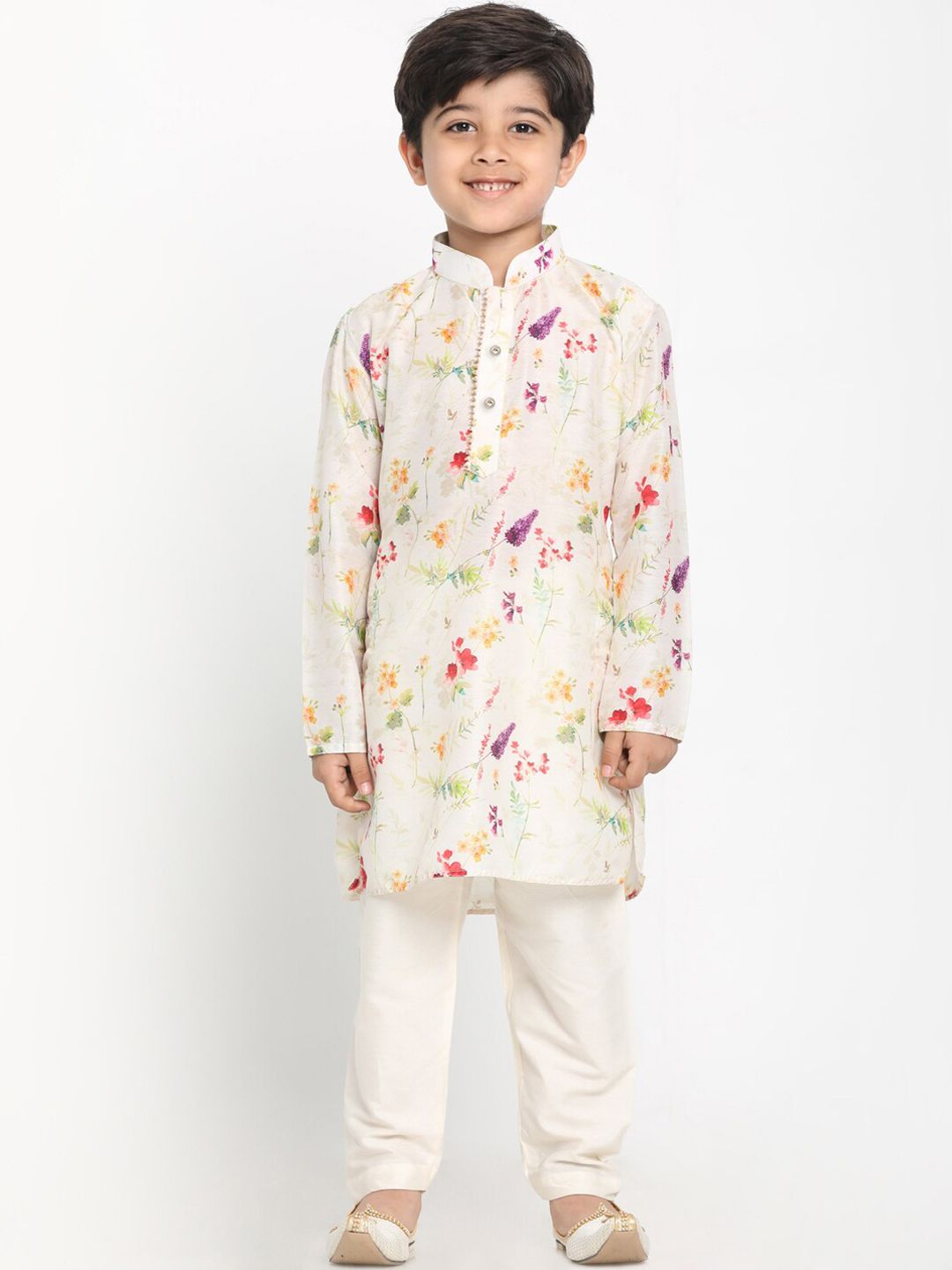 JBN Creation - Pigiama Kurta in puro cotone, per ragazzi, taglia 7-8 anni, colore: Bianco