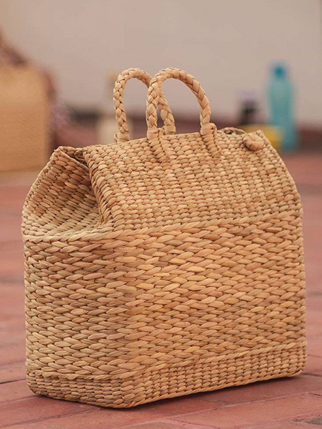 NOW & ZEN Beige Solid Large Picnic & Lunch Basket Price in India