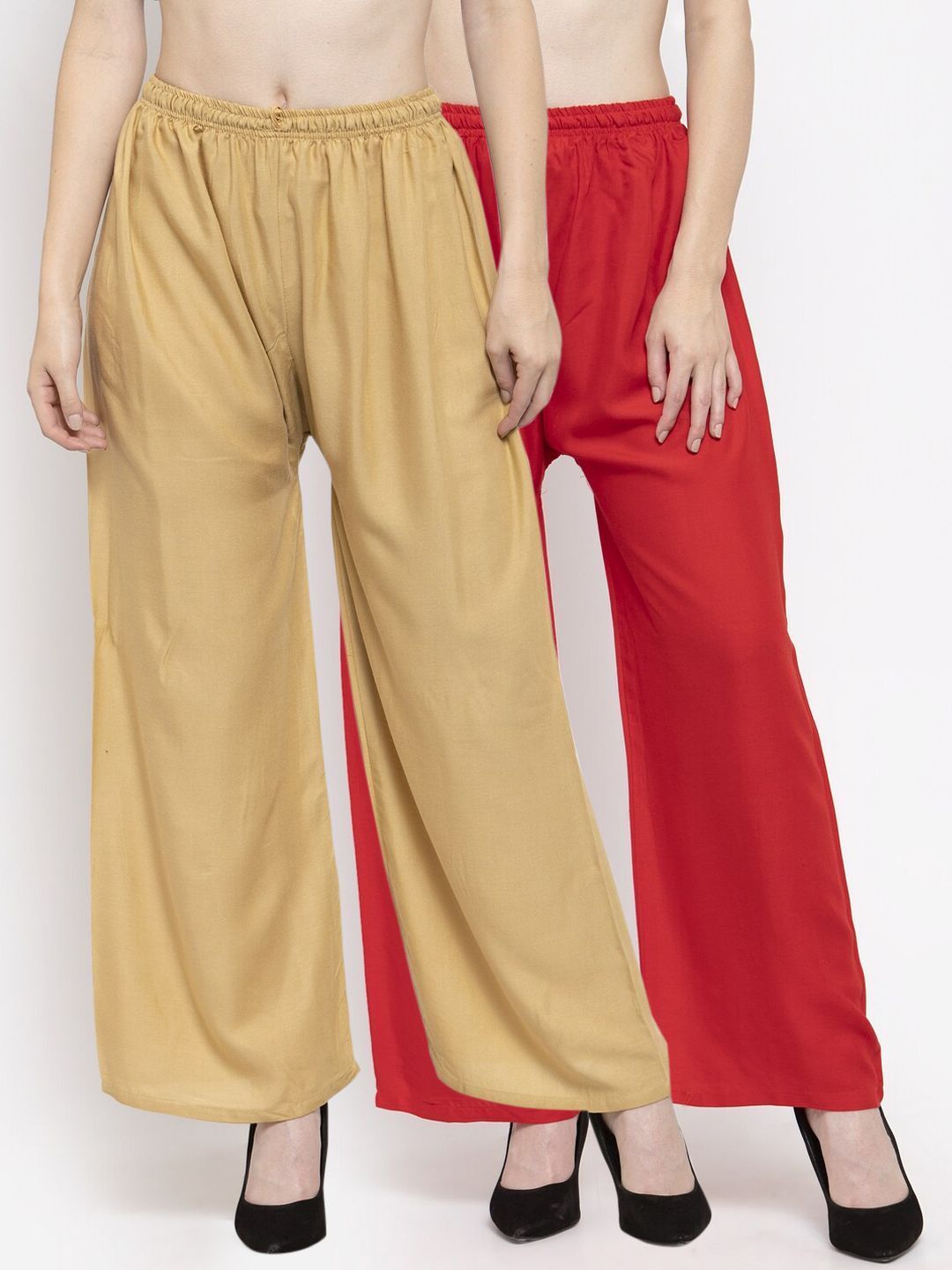 Clora Creation Women Pack Of 2 Straight Palazzos Price in India