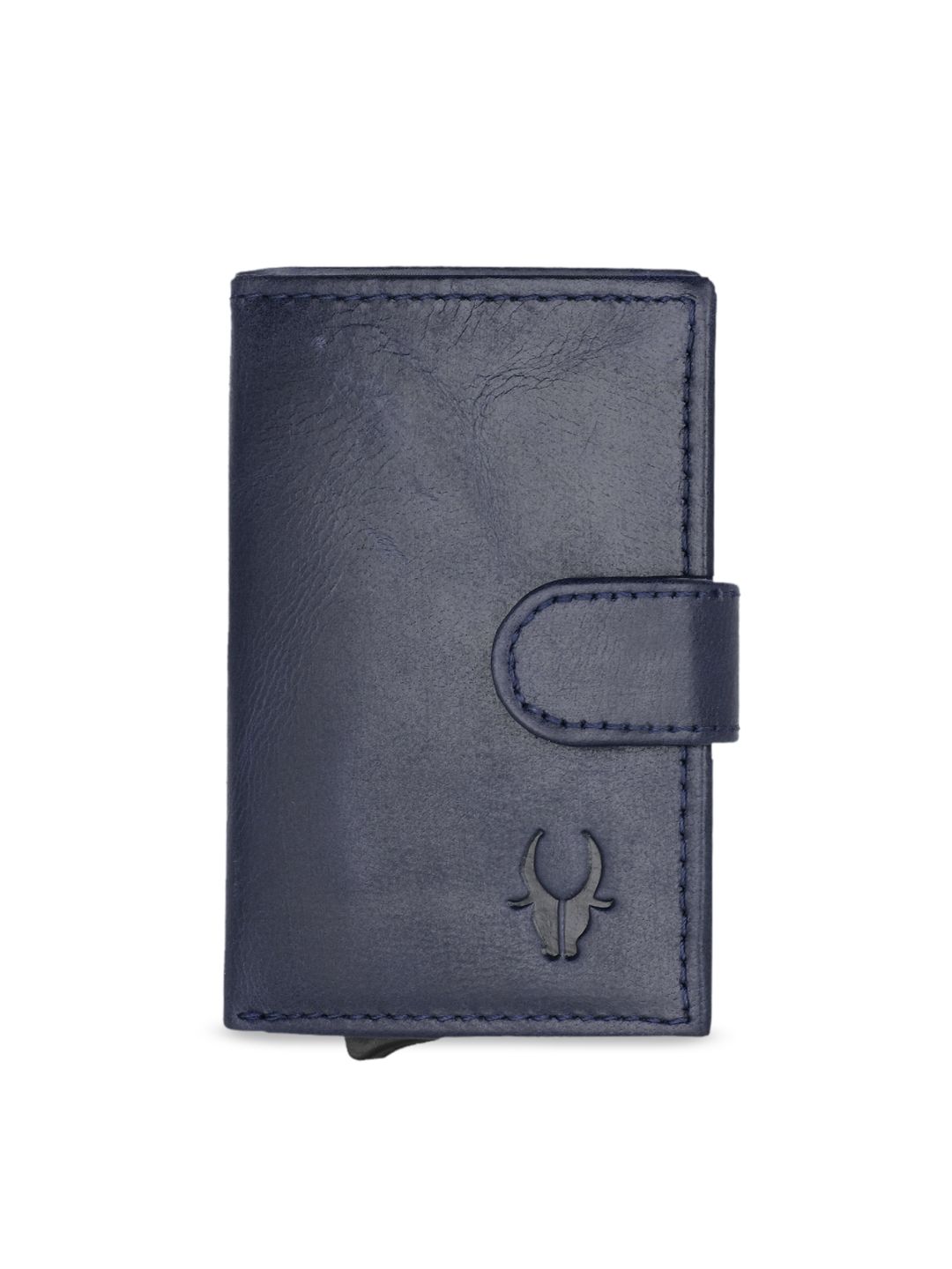 WildHorn Unisex Blue Solid Genuine Leather Card Holder Price in India