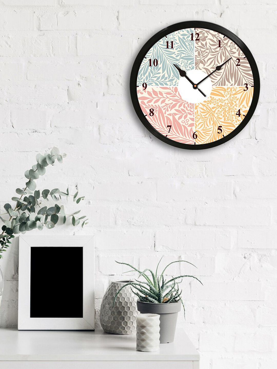 eCraftIndia Multicoloured Round Printed 31cm Analogue Wall Clock Price in India