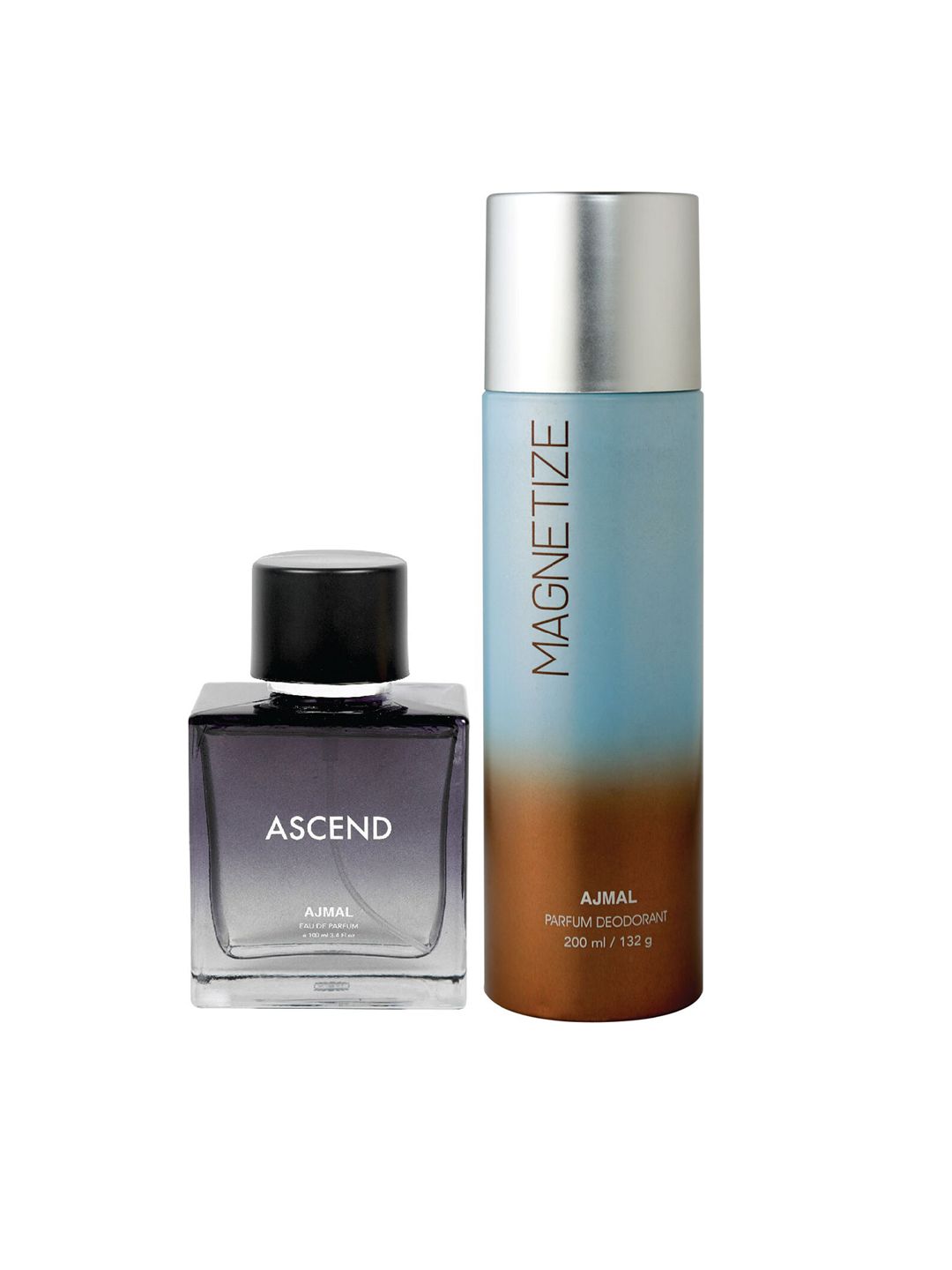 Ajmal Unisex Set of 2 Ascend EDP Perfume Scent for Skin 100ml & Magnetize Deodorant 200ml Price in India