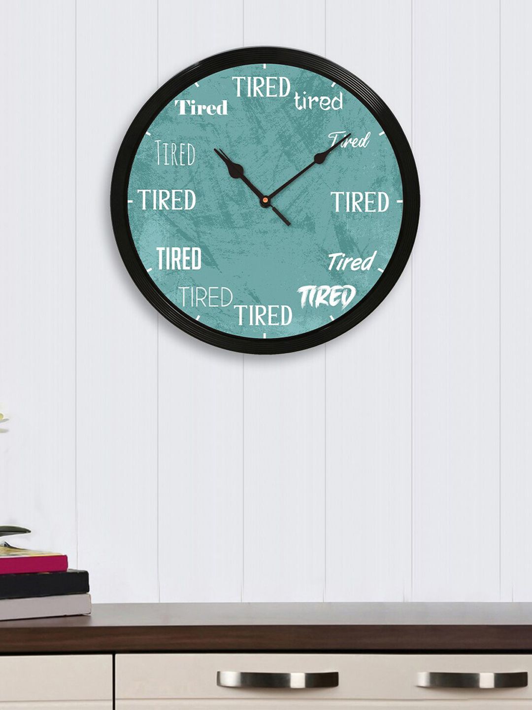 eCraftIndia Green Round Printed 31cm Analogue Wall Clock Price in India