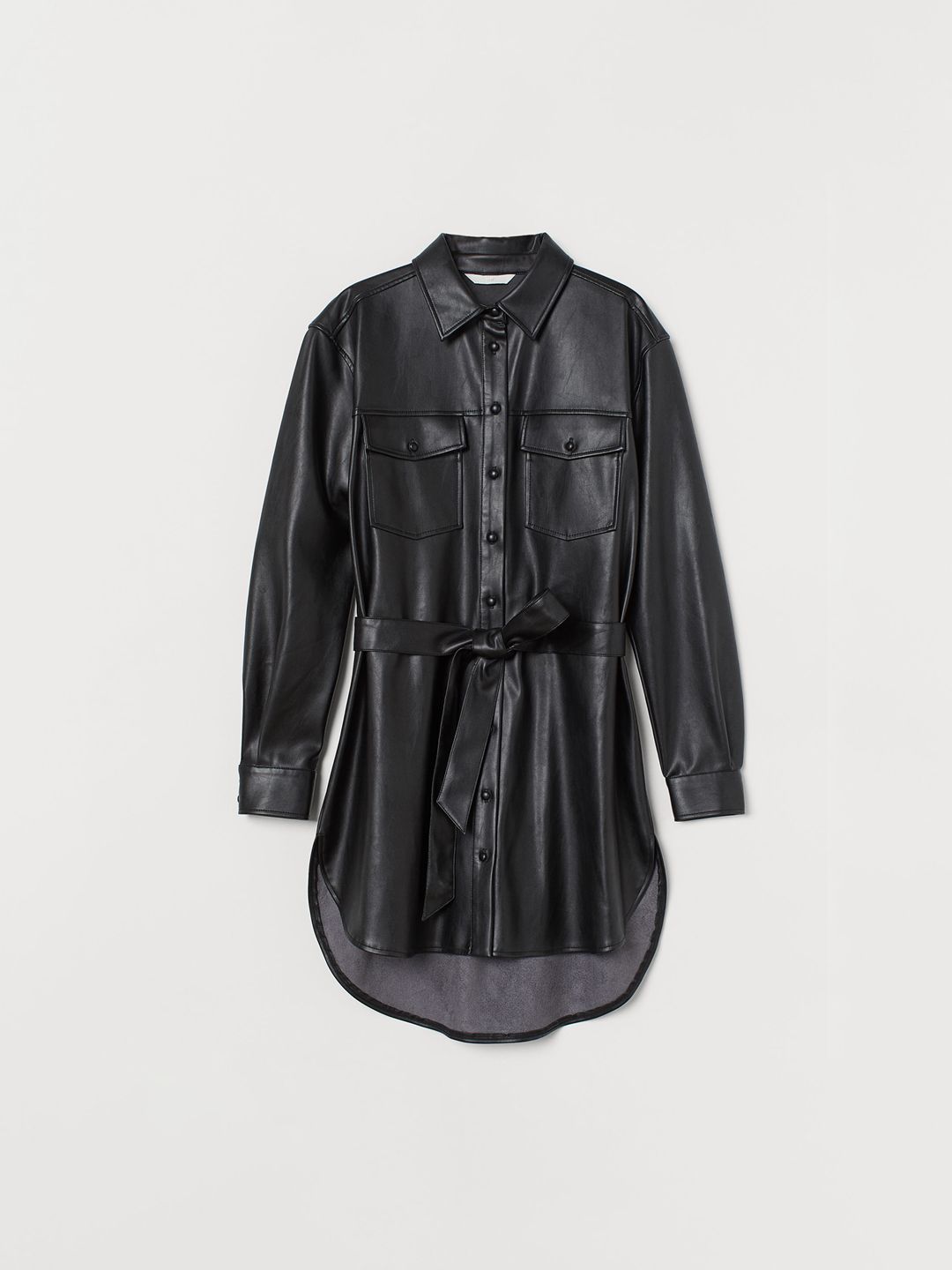 Buy H&M Women Black Imitation Leather Shirt - Shirts for Women 12507400 |  Myntra