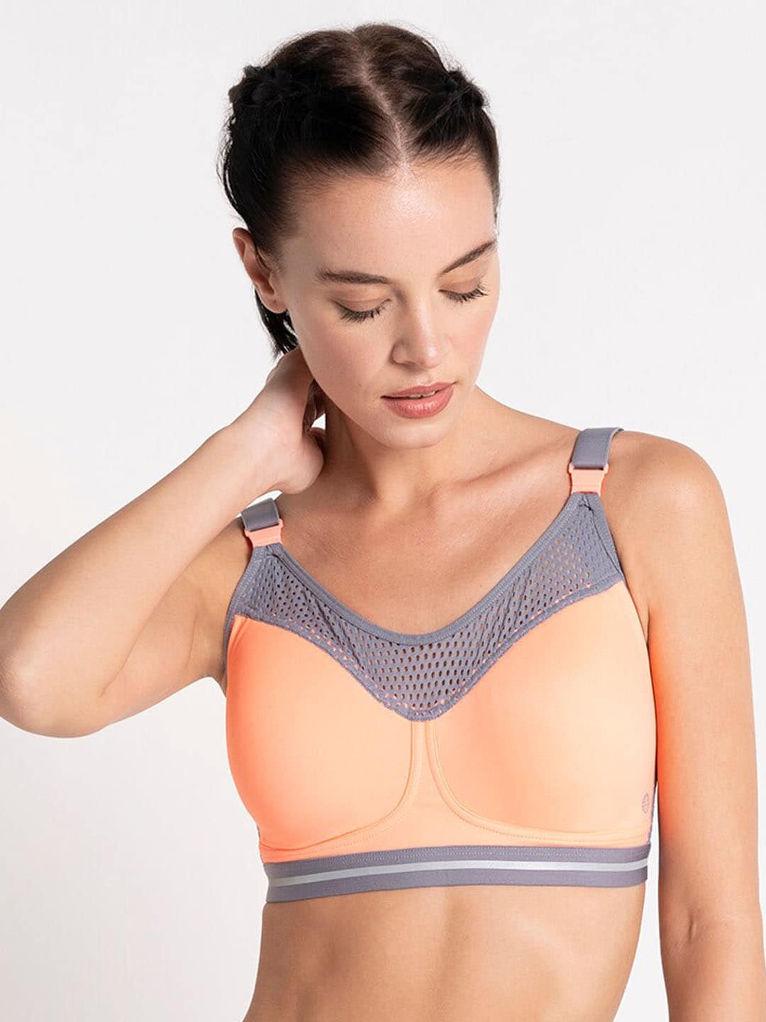 Cultsport Peach-Coloured Non-Wired Lightly Padded Sports Bra AW19WS1233B Price in India