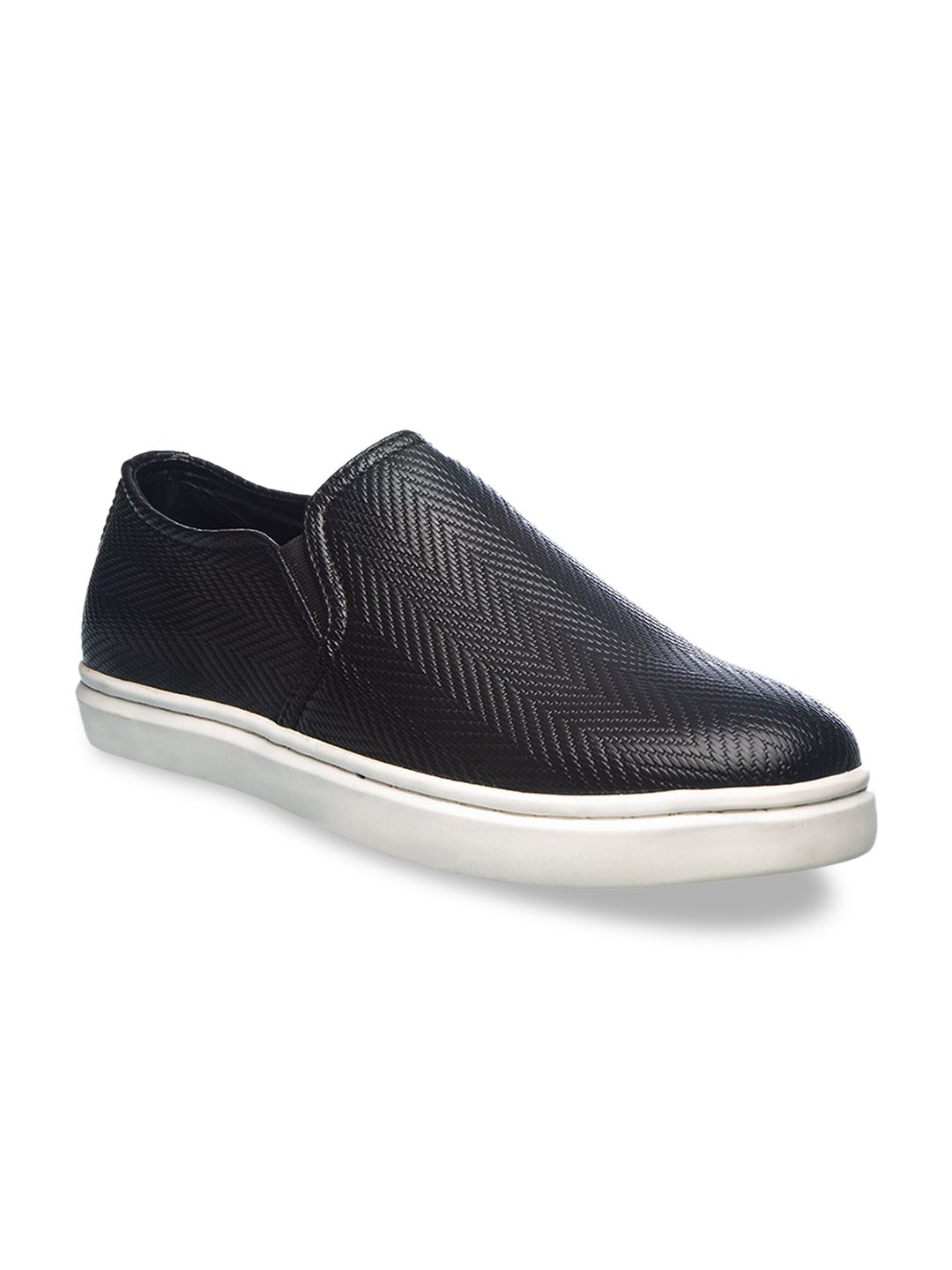 Khadims Men Black Slip-On Sneakers