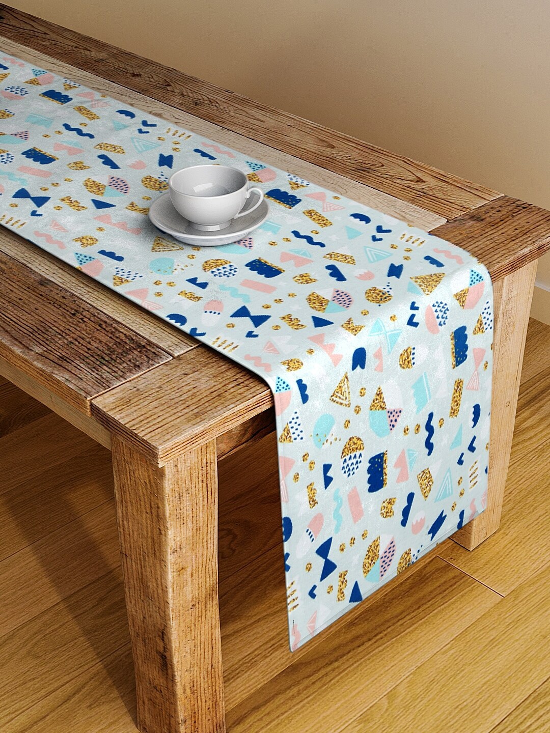 Alina decor Blue & Pink Digital Printed Table Runner Price in India