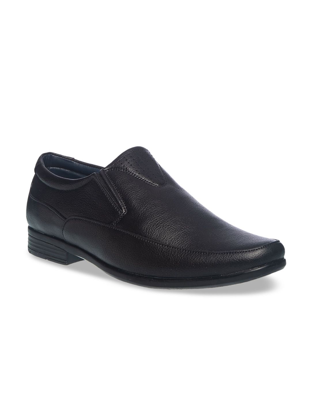 Khadims Men Black Solid Formal Slip-Ons