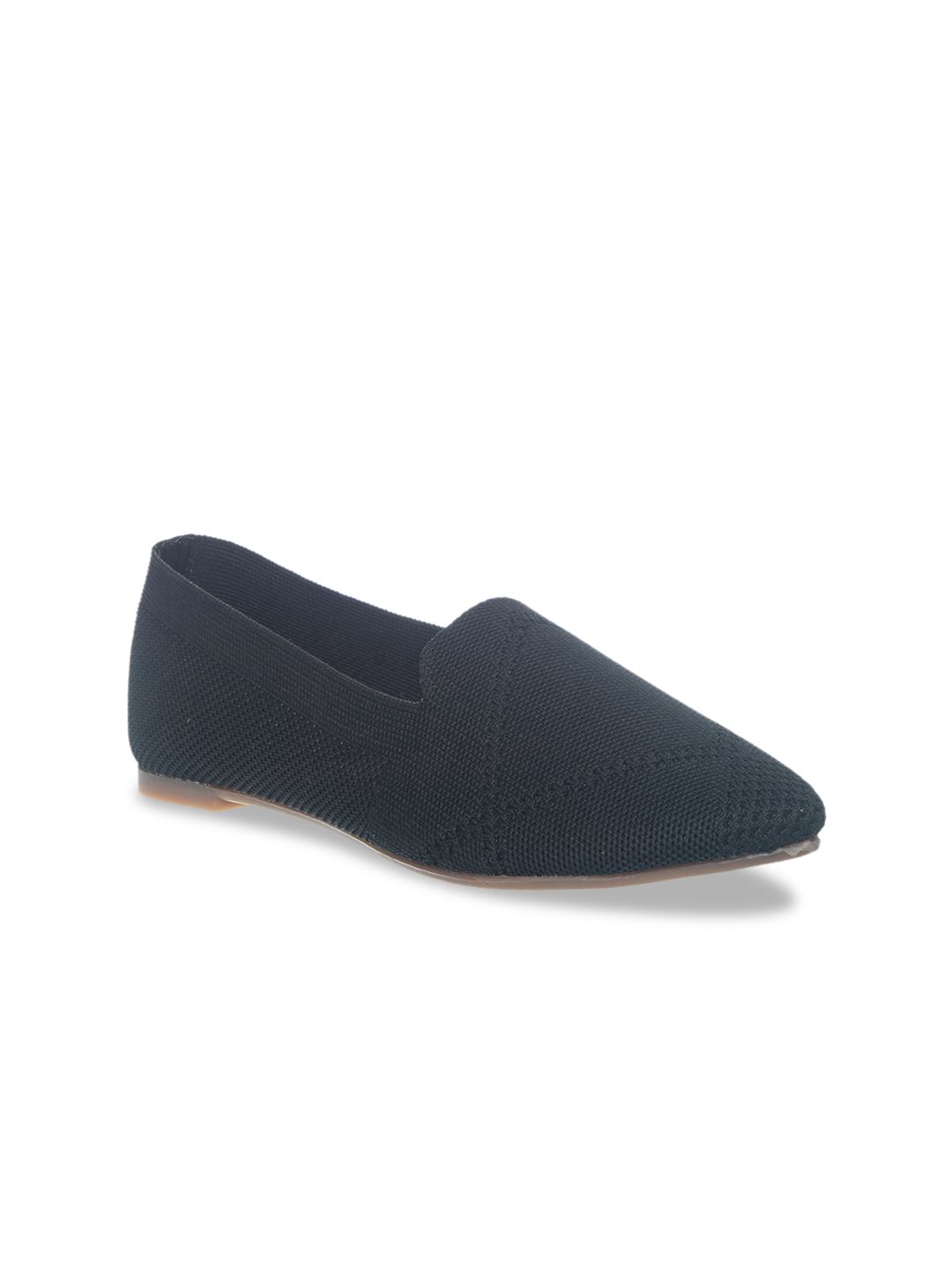 Khadims Women Black Solid Fabric Ballerinas