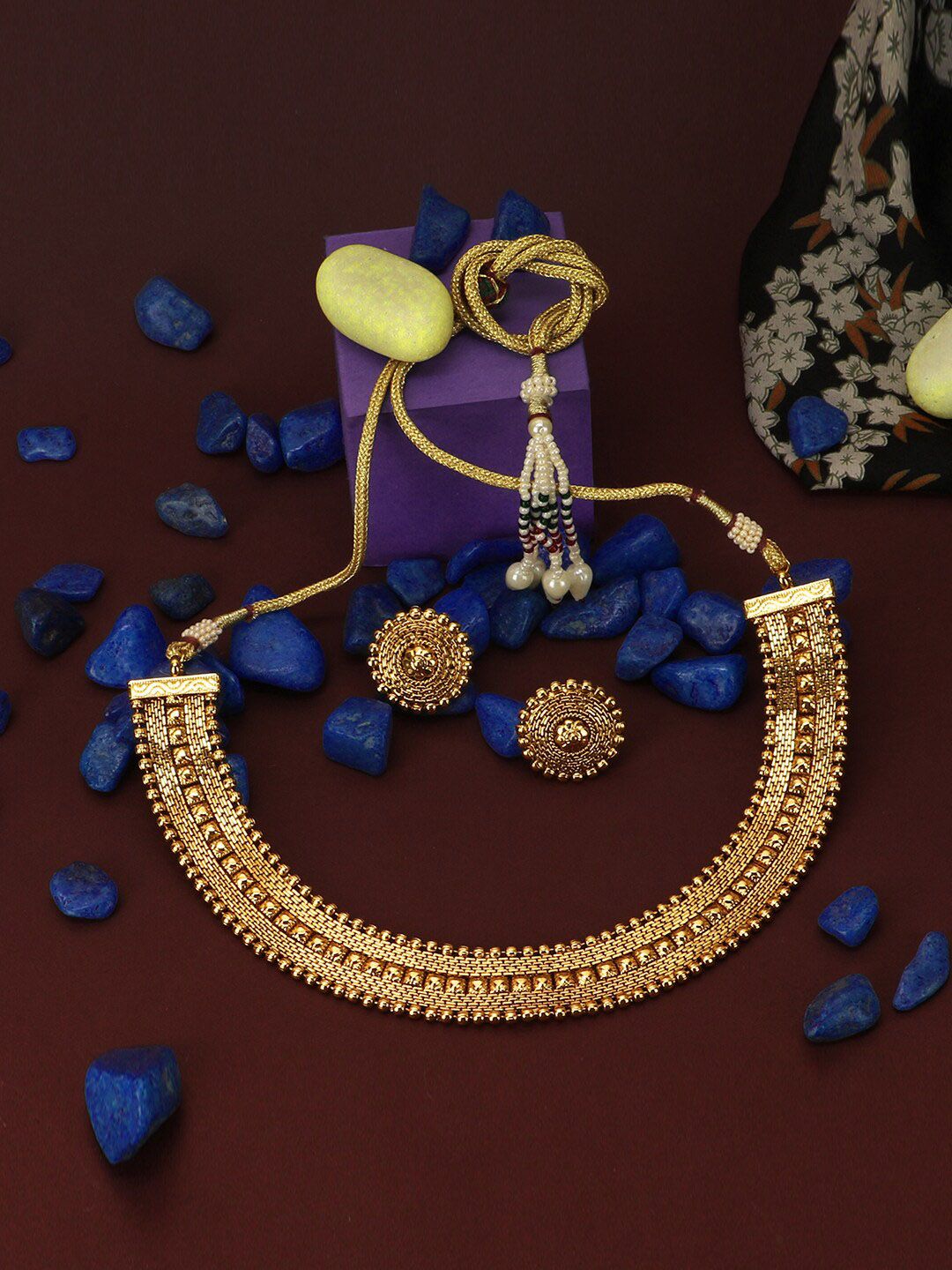 Adwitiya Collection 24CT Gold-Plated Copper Antique Necklace Price in India