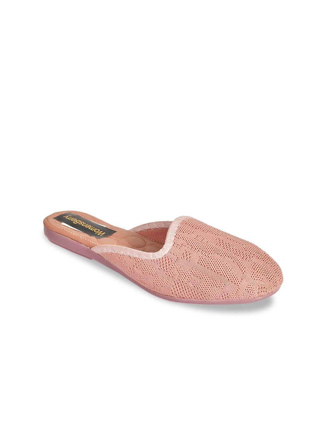 WOMENS BERRY Women Pink Woven Design Mules Price in India