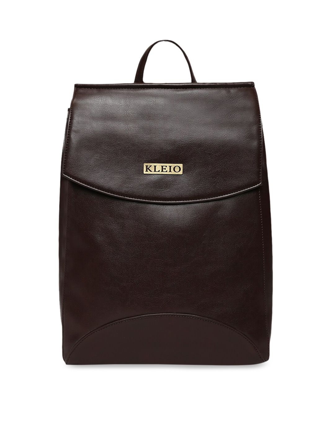 KLEIO Women Brown Solid Backpack Price in India