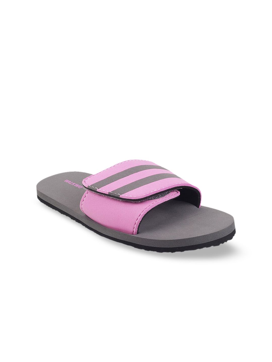 WALKWAY by Metro Women Purple Striped Sliders Price in India