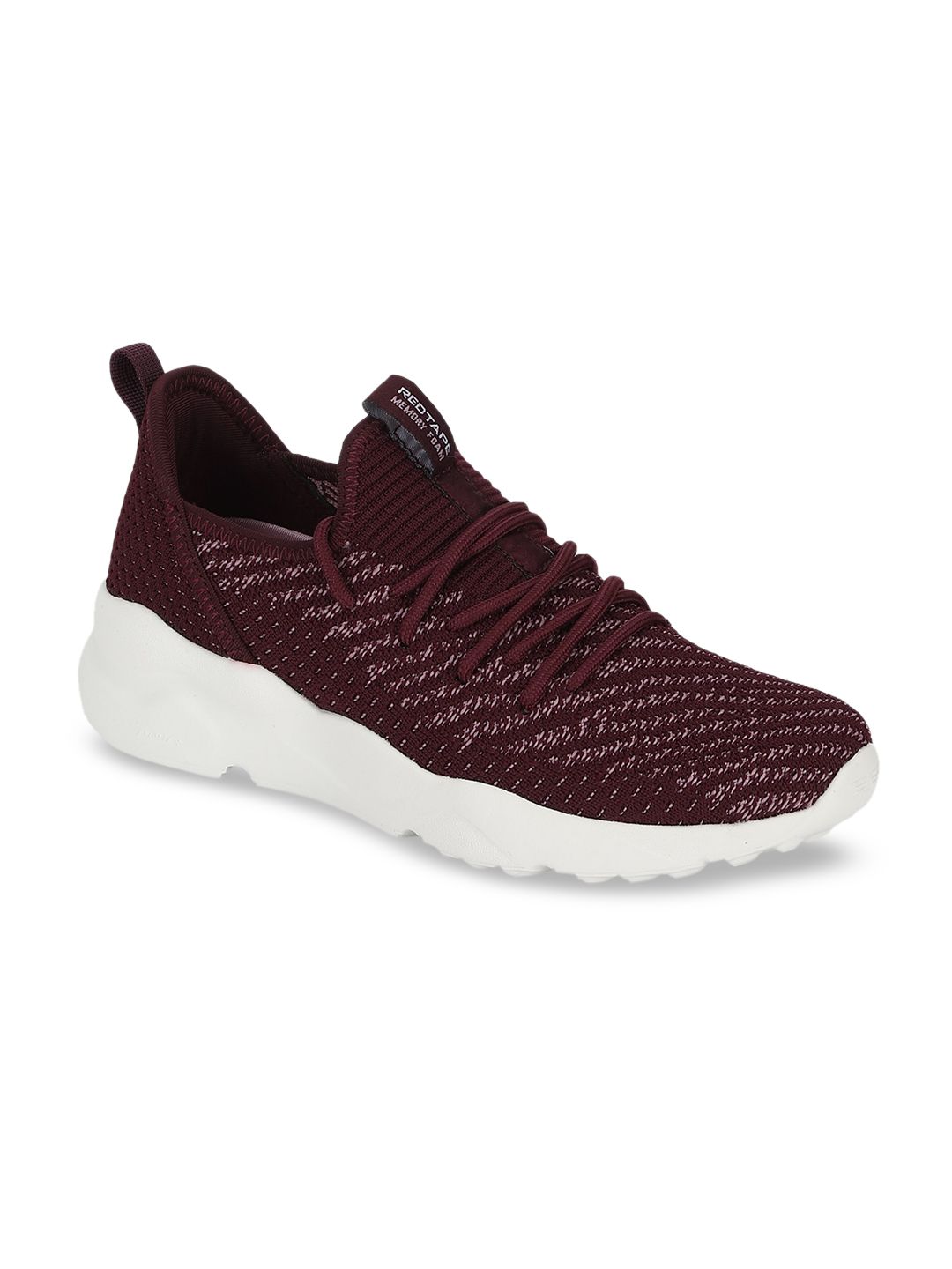 Red Tape Women Burgundy Textile Walking Shoes Price in India